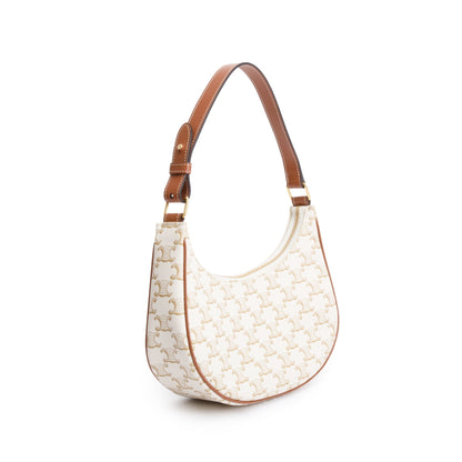 Celine 2021 White Triomphe Canvas Ava Shoulder Bag