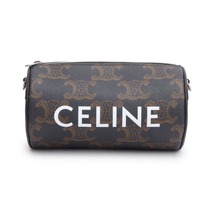 Celine 2022 Brown Triomphe Canvas Cylinder Bag