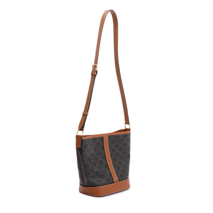 Celine 2022 Brown Triomphe Canvas Small Bucket Bag