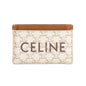 Celine 2022 White/Tan Triomphe Canvas Logo Card Holder