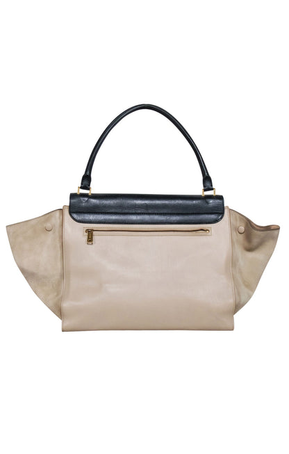 Luxury CELINE - Beige & Black Large Trapeze Tote Bag