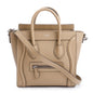 Celine Beige Drummed Calfskin Leather Nano Luggage Tote