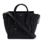 Celine Black Drummed Calfskin Leather Nano Luggage Tote