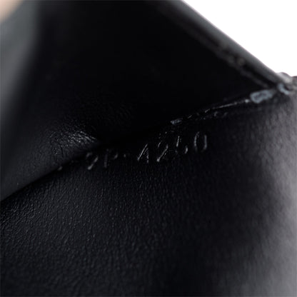 Celine Black Grained Calfskin Leather Small Flap Wallet