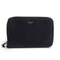 Celine Black Grained Calfskin Leather Zipped Compact Wallet