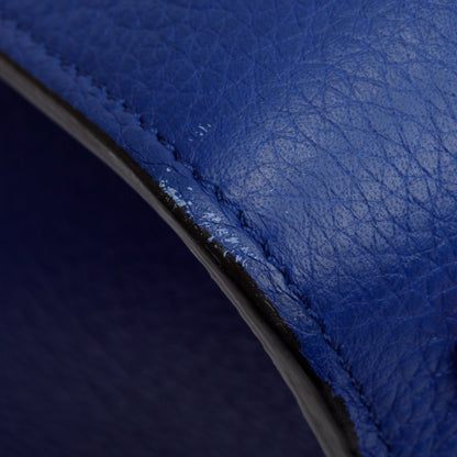 Celine Blue Drummed Calfskin Leather Mini Luggage Tote