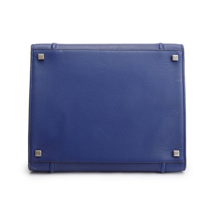 Celine Blue Grained Calfskin Medium Phantom Luggage Tote