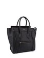 Luxury CELINE Drummed Leather Micro Luggage Bag Black