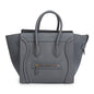Celine Grey Drummed Calfskin Leather Mini Luggage Tote