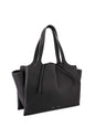 Luxury CELINE Leather Medium Tri-Fold Shopper Bag Black