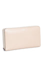 Luxury CELINE Logo Leather Zippered Wallet Beige