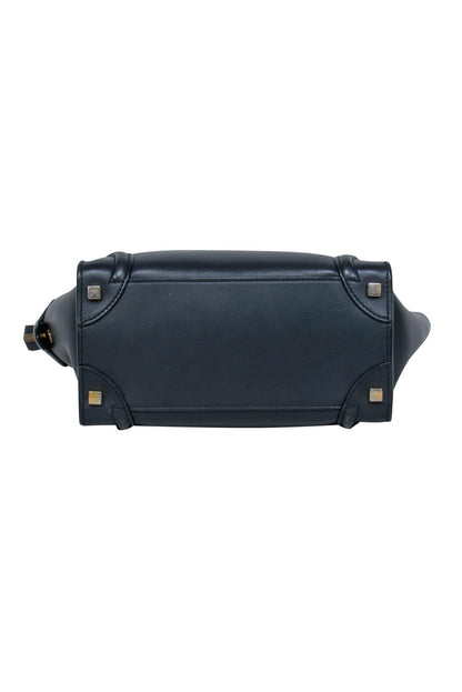 Luxury CELINE - Navy Leather “Micro Luggage” Handbag