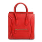 Celine Red Drummed Calfskin Leather Mini Luggage Tote