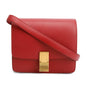 Celine Red Smooth Calfskin Small Classic Box Flap Bag
