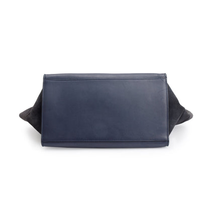 Celine Tricolor Calfskin Leather Suede Large Trapeze Bag