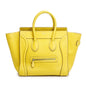 Celine Yellow Drummed Calfskin Leather Mini Luggage Tote