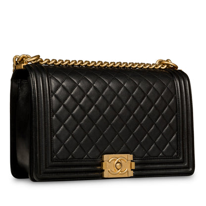 Chanel Boy Bag Lambskin Black Shoulder Bag Style 5 Rovelle Bags