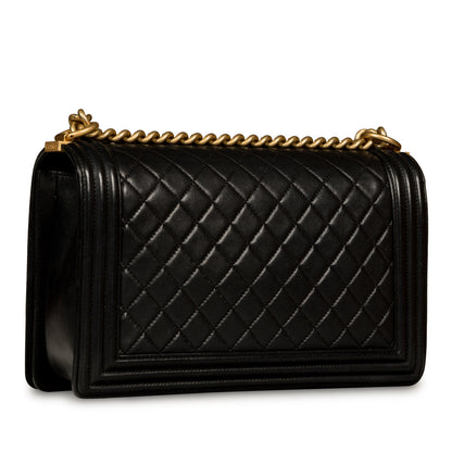 Chanel Boy Bag Lambskin Black Shoulder Bag Style 5 Rovelle Bags