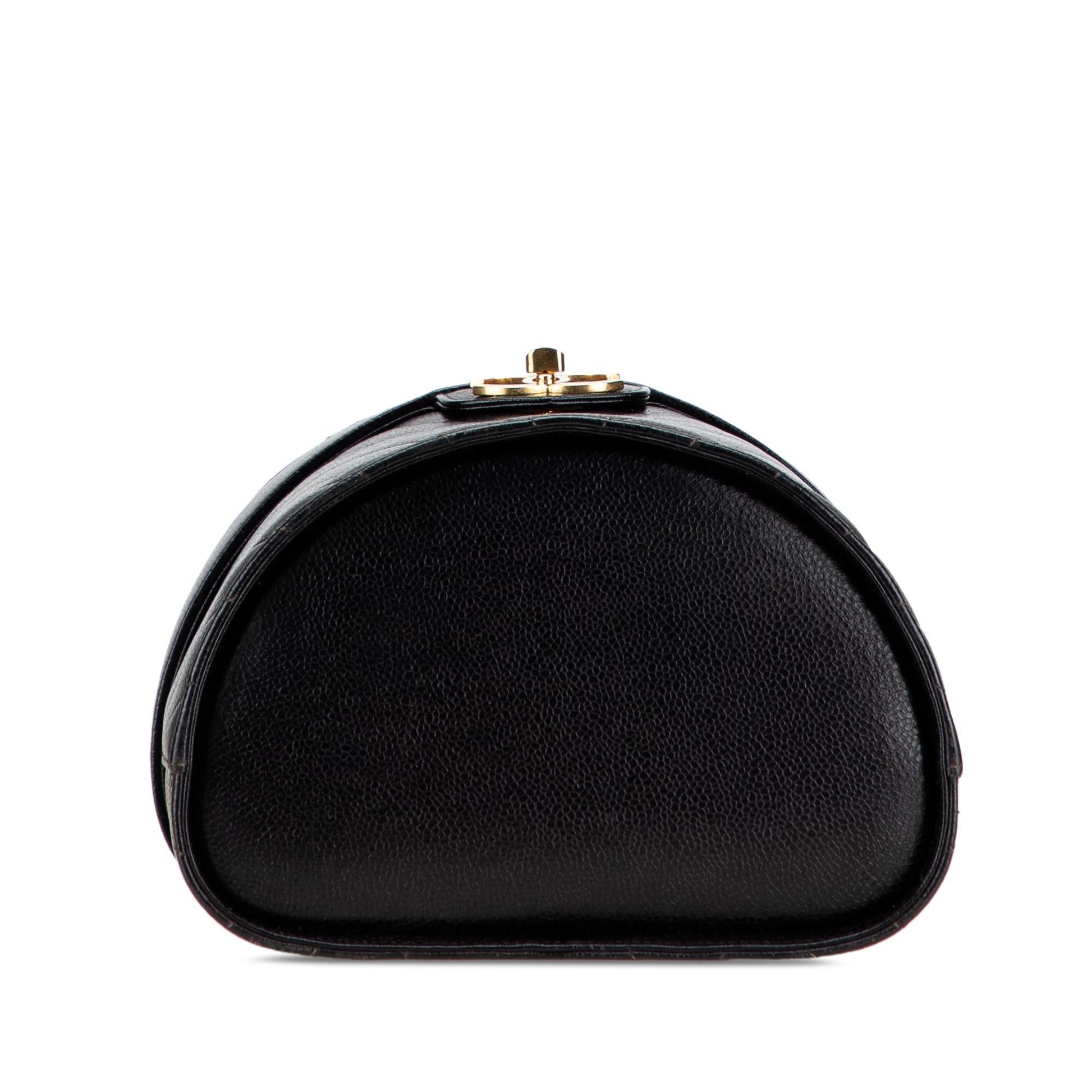 Chanel Cc Chevron Caviar Turnlock Vanity Bag Rovelle Bags