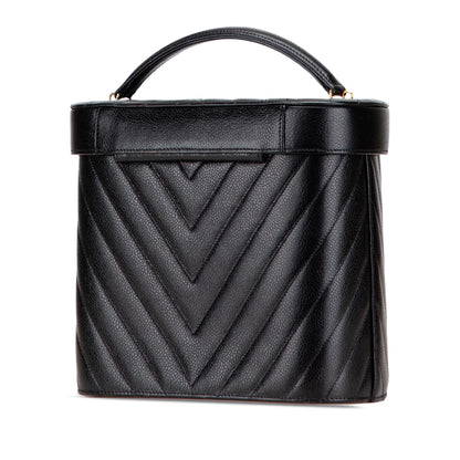Chanel Cc Chevron Caviar Turnlock Vanity Bag Rovelle Bags