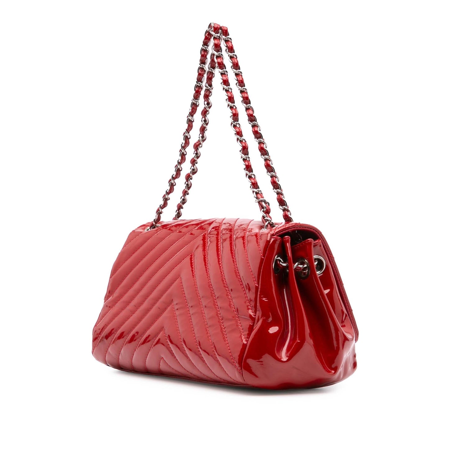 Chanel Cc Chevron Patent Accordion Single Flap Rovelle Bags