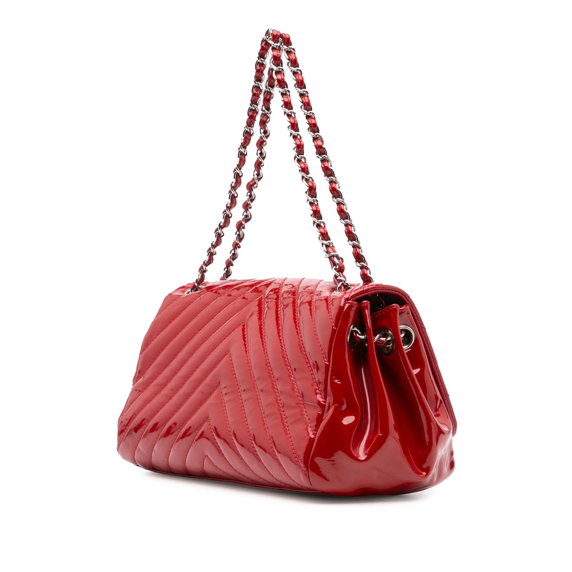 Chanel Cc Chevron Patent Accordion Single Flap Rovelle Bags