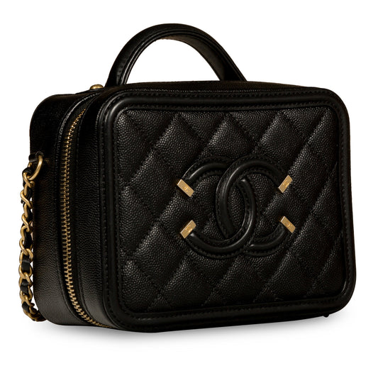 Chanel Vanity Caviar Black Clutch Style 7 Rovelle Bags