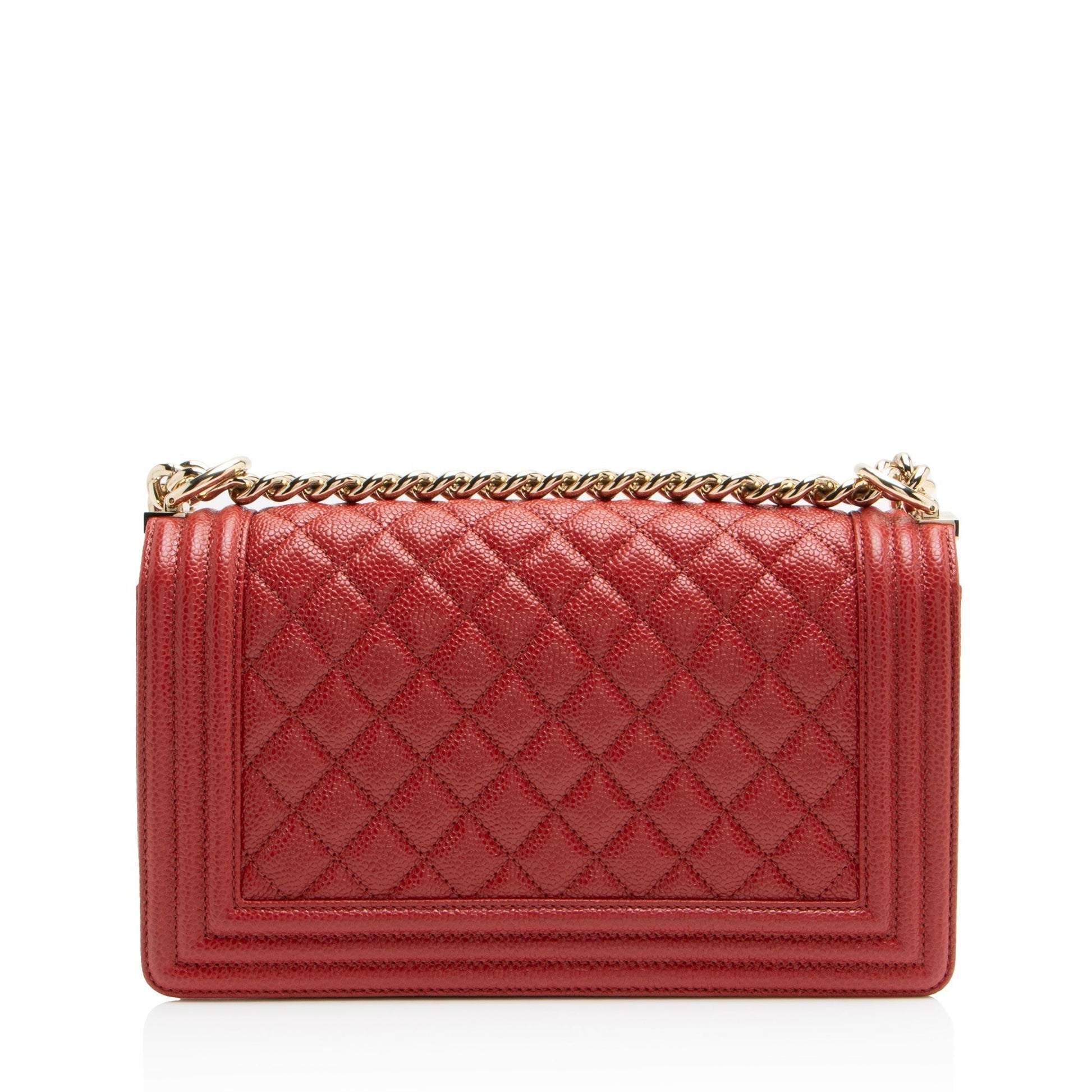 Chanel Boy Bag Caviar Gold Shoulder Bag Rovelle Bags