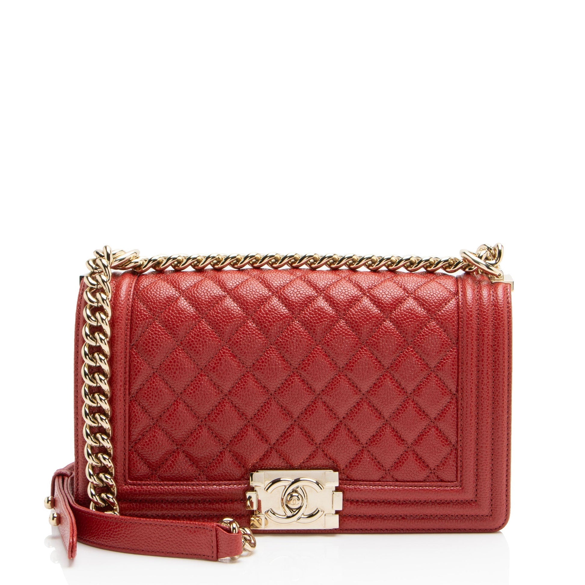 Chanel Boy Bag Caviar Gold Shoulder Bag Rovelle Bags
