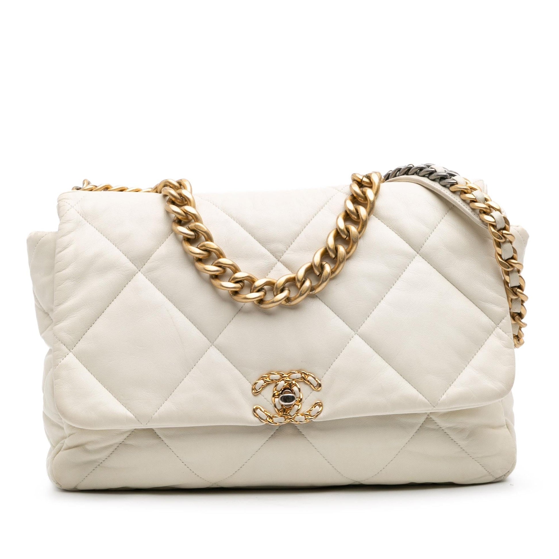 Chanel Gabrielle Lambskin White Shoulder Bag Rovelle Bags