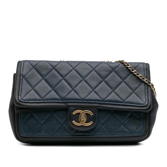 Chanel Medium Bicolor Calfskin Graphic Flap Rovelle Bags