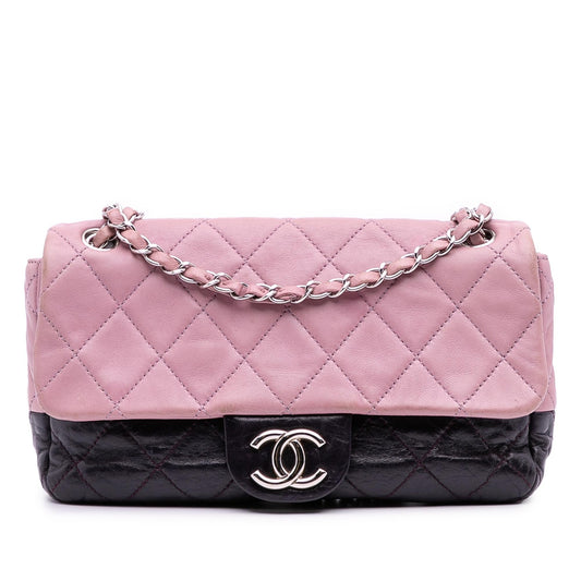 Chanel Medium Bicolor Lambskin And Calfskin Cc Chain Flap Rovelle Bags