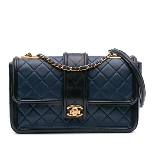 Chanel Medium Bicolor Quilted Lambskin Elegant Cc Flap Rovelle Bags