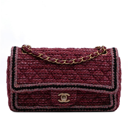Chanel Medium Braided Classic Tweed Single Flap Rovelle Bags