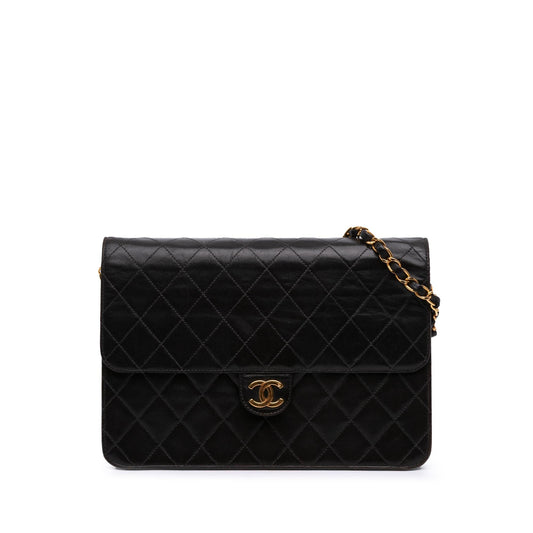 Chanel Medium Cc Quilted Lambskin Half Single Flap Rovelle Bags