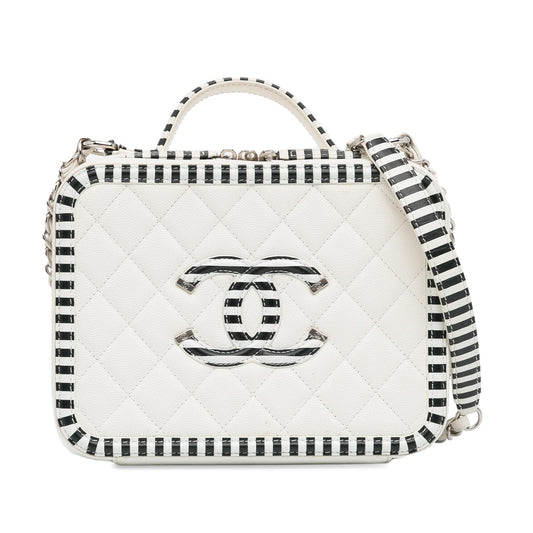 Chanel Medium Caviar Cc Filigree Vanity Case Rovelle Bags
