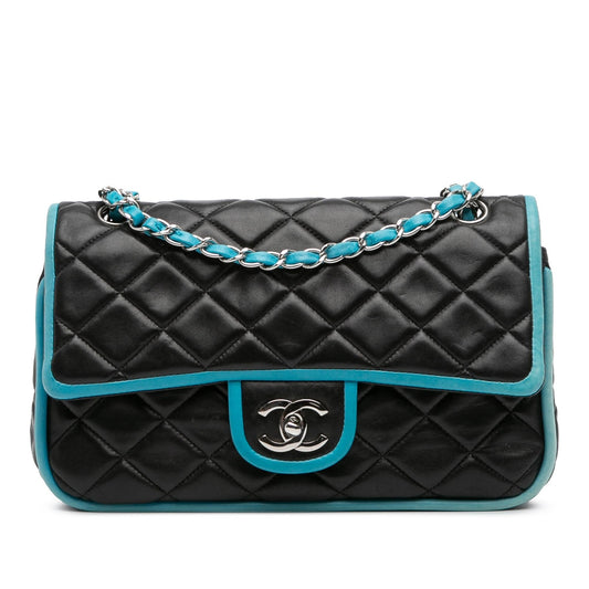 Chanel Medium Classic Bicolor Quilted Lambskin Double Flap Rovelle Bags