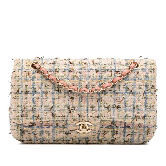 Chanel Medium Classic Boucle Tweed Double Flap Rovelle Bags