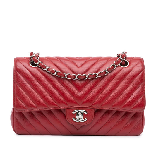 Chanel Medium Classic Chevron Caviar Double Flap Rovelle Bags
