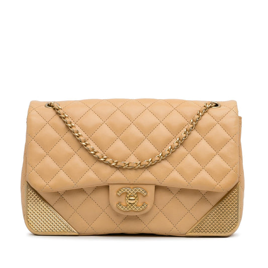 Chanel Medium Classic Lambskin Metal Edge Shoulder Bag Rovelle Bags