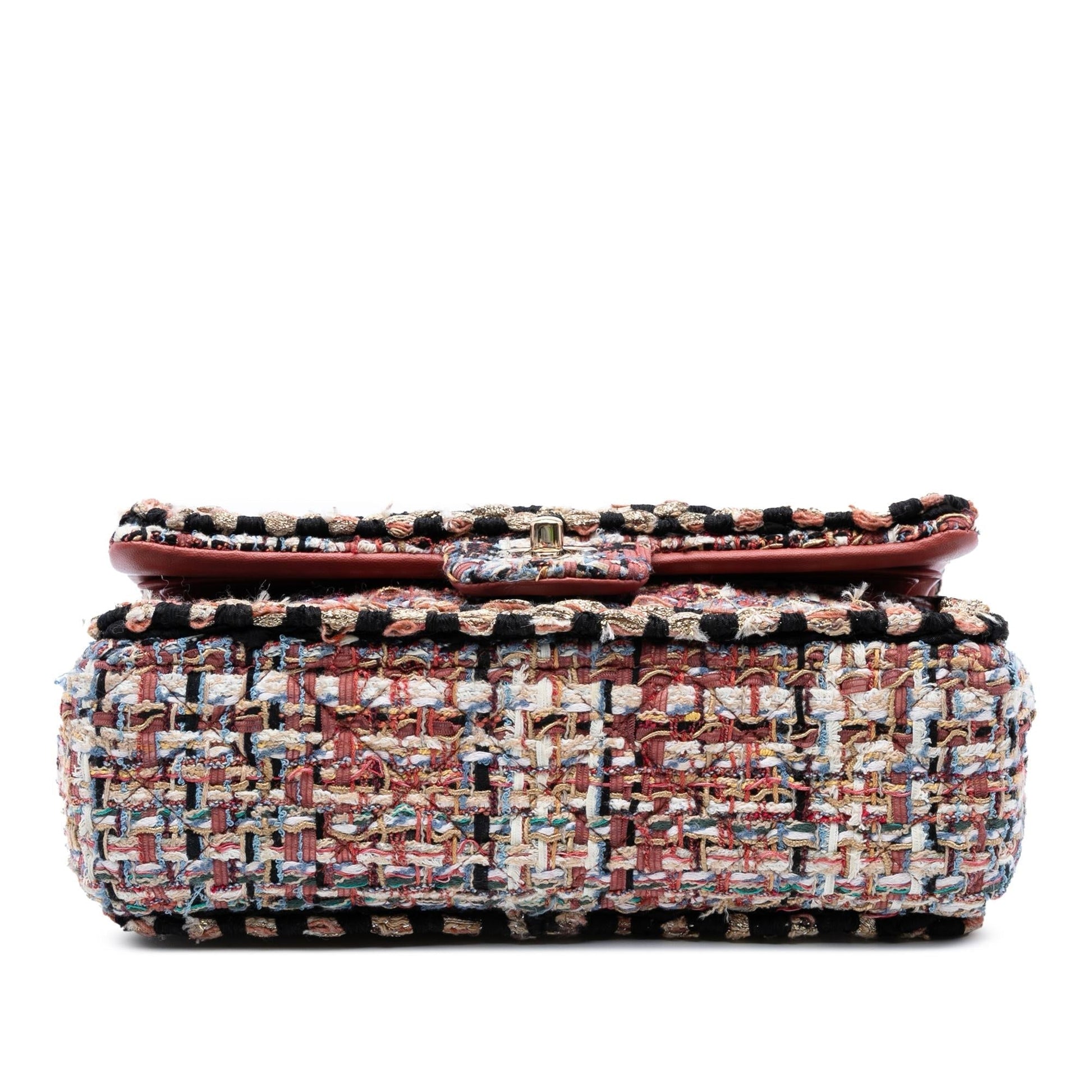 Chanel Medium Classic Tweed Braided Double Flap Rovelle Bags