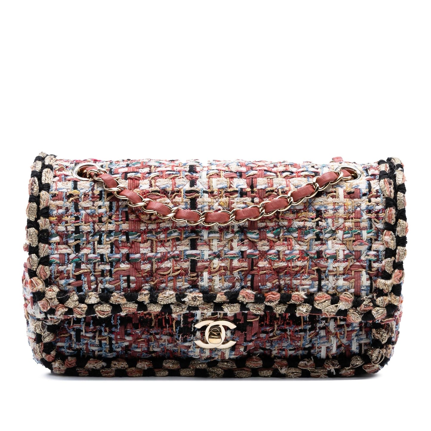 Chanel Medium Classic Tweed Braided Double Flap Rovelle Bags