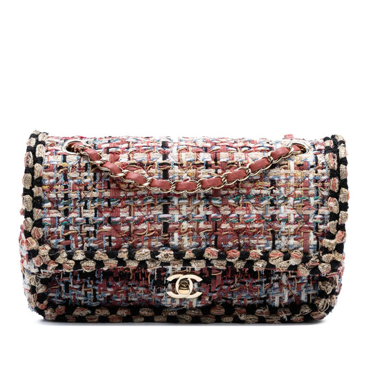 Chanel Medium Classic Tweed Braided Double Flap Rovelle Bags