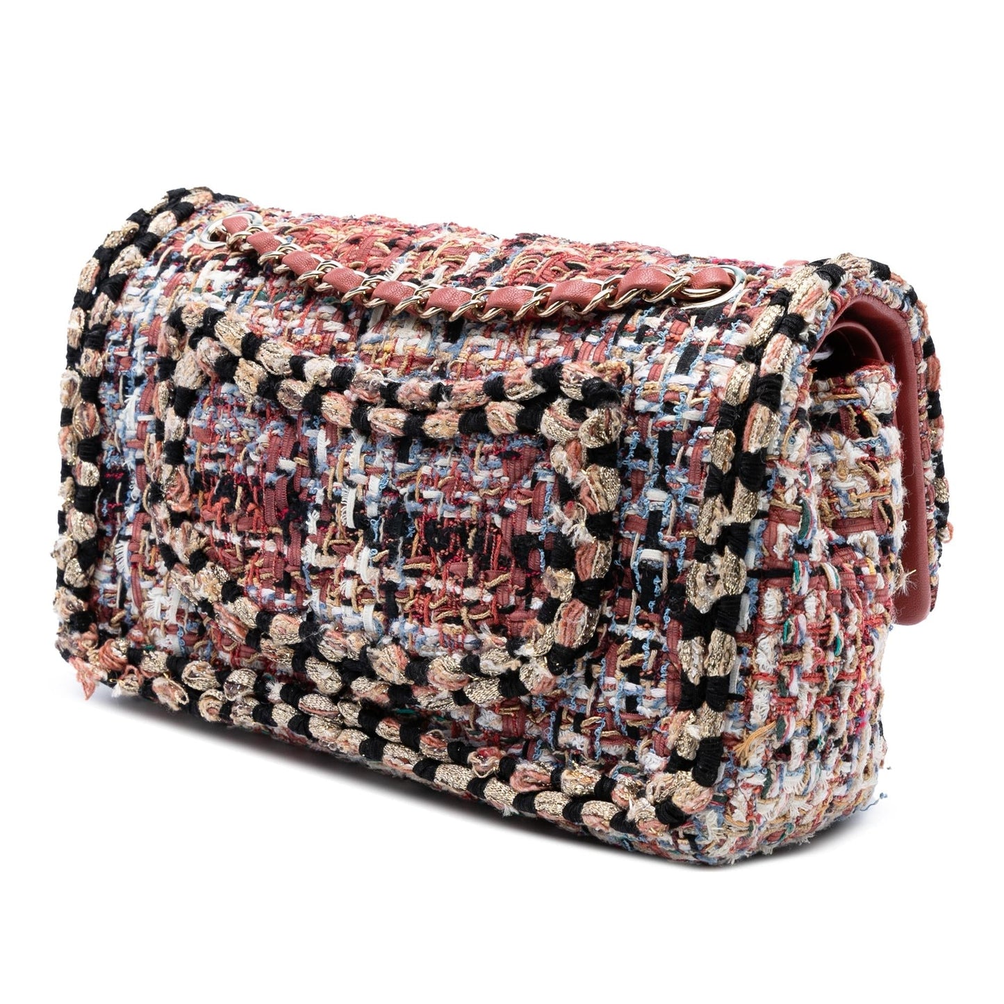 Chanel Medium Classic Tweed Braided Double Flap Rovelle Bags