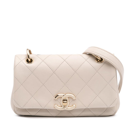 Chanel Medium Lambskin Twist Chain Enamel Cc Flap Rovelle Bags