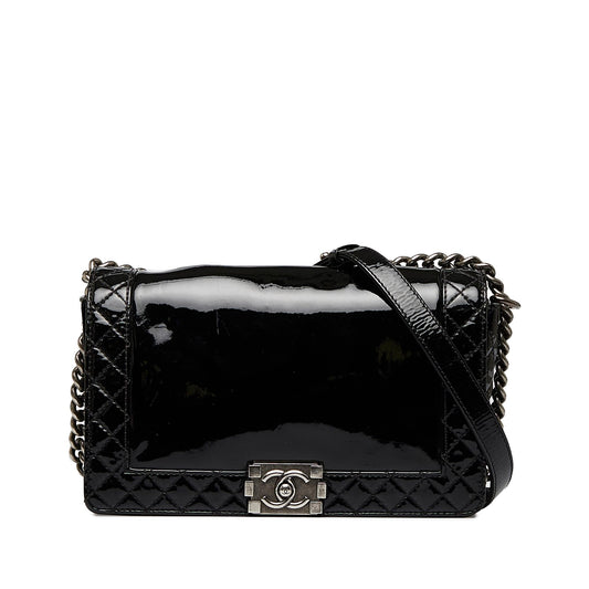 Chanel Medium Patent Boy Reverso Flap Rovelle Bags