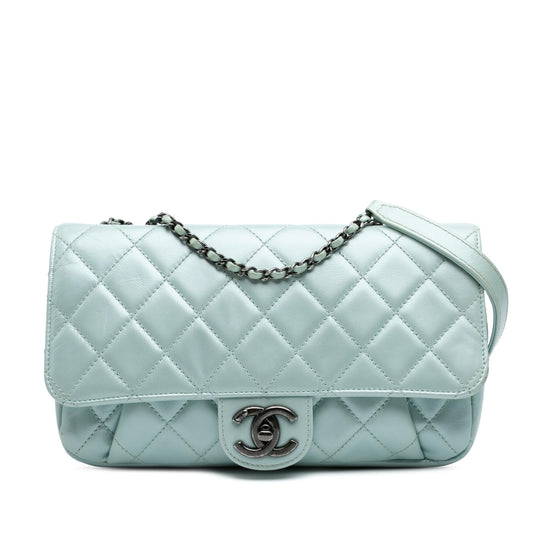 Chanel Medium Quilted Calfskin Coco Pleats Chain Flap Rovelle Bags