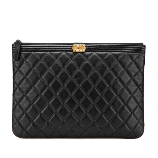 Chanel Medium Quilted Caviar Boy O Case Clutch Rovelle Bags