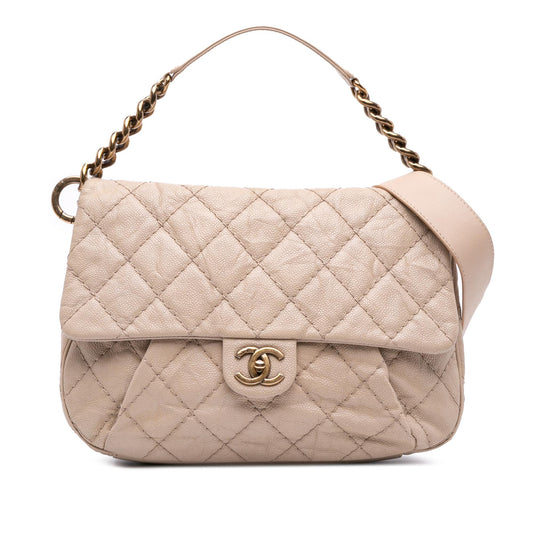 Chanel Medium Quilted Caviar Coco Pleats Messenger Flap Rovelle Bags