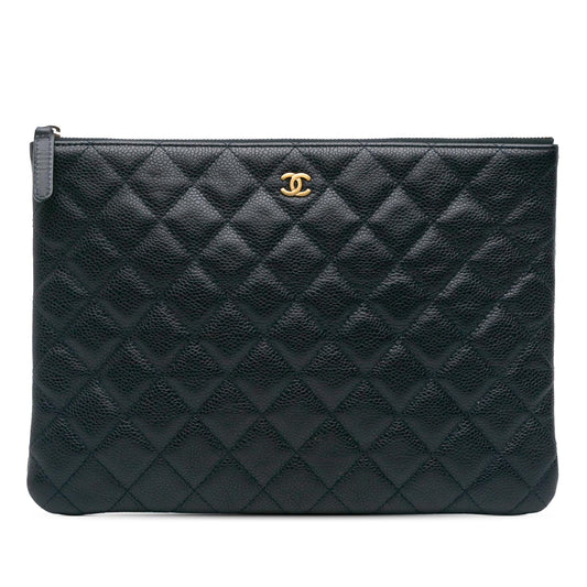 Chanel Medium Quilted Caviar O Case Clutch Rovelle Bags